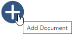 Add Document icon and hover text.